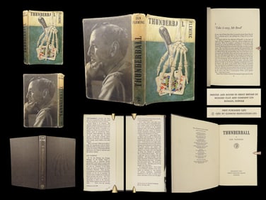 1961 JAMES BOND 1st/1st Thunderball Ian Fleming Novel 007 Atom Bomb Orig DJ