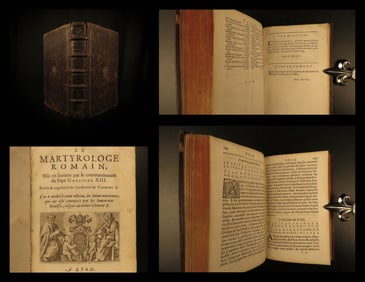 1675 Martyrology Romanum Pope Gregory XIII Catholic Breviary Bible Calendar