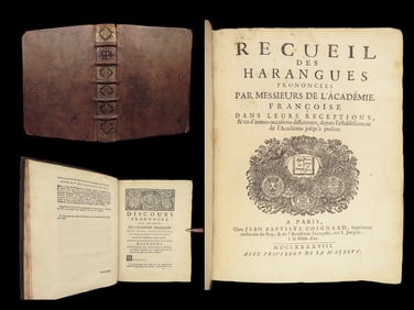 1698 Academie Francois Speeches 1e Cardinal Richelieu Louis XIV Christina Sweden