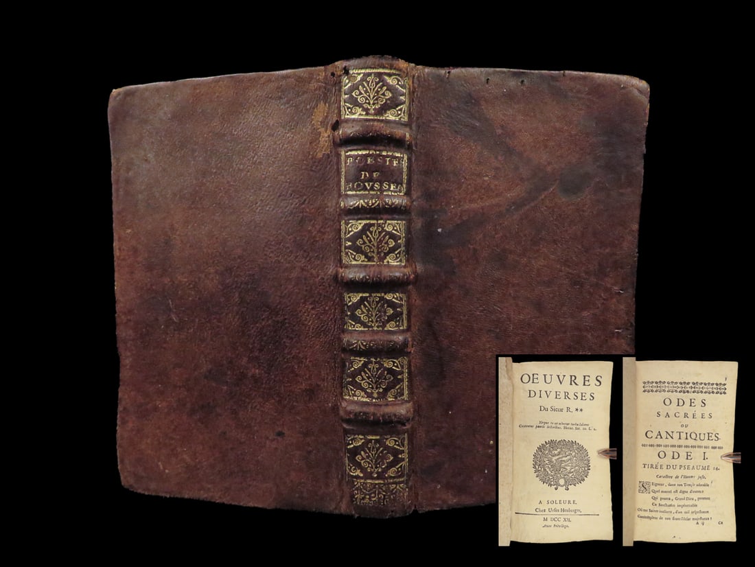 1712 Jean-Baptiste Rousseau Poems 1ed Philosophy Odes Solothurn Switzerland: 1712 Jean-Baptiste Rousseau Poems 1ed Philosophy Odes Solothurn Switzerland “Happy is the one who knows how to enjoy the good he possesses and who resigns himself without pain to an adverse fate&rdq
