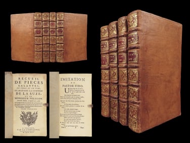 1741 French Poetry Henriette la Suze Mythology Letters Pieces Galantes 4v RARE