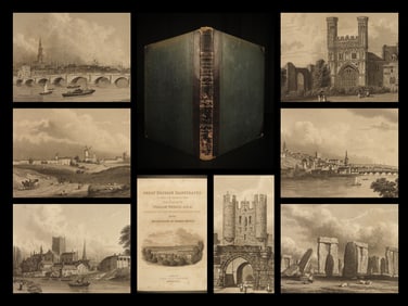 1830 1ed Great Britain Illustrated Westall Architecture Bridges Cathedrals RARE