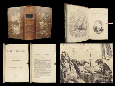 1848 Charles Dickens 1ed Dombey & Son English Literature Illustrated Phiz ART