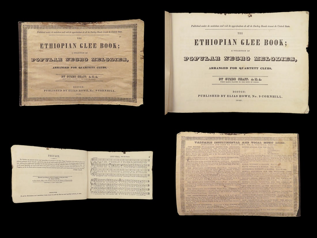 1848 Negro Songs 1ed Ethiopian Glee Book SLAVERY Racism Choir Music Ole Dan Tucker (1 of 10)