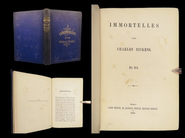 1856 Charles Dickens 1ed Poetry Immortelles by Ich Grief & Mourning Death