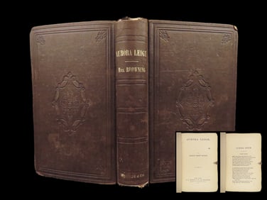 1857 Aurora Leigh 1st US ed Elizabeth Barrett Browning Poetry Feminism RARE