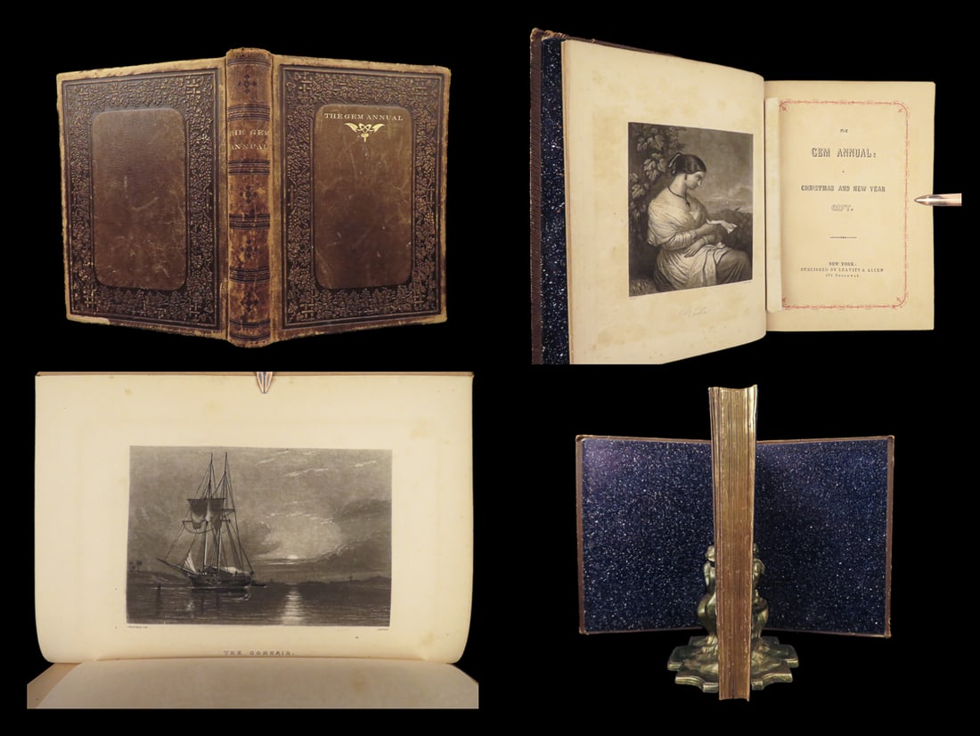 1861 Gem Annual American Literature Short Stories POEMS Mary Howitt BINDING (1 of 10)