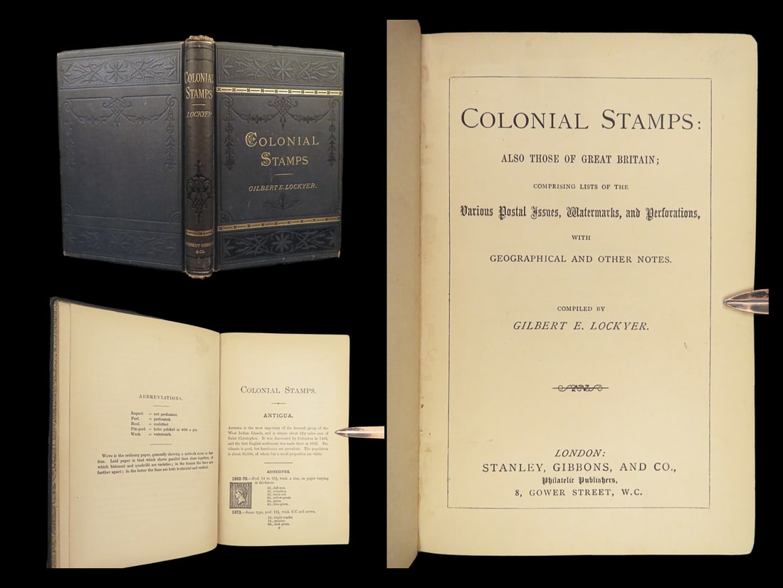 1887 STAMP Collecting 1ed Colonial Stamps England Queen Victoria Illustrated (1 of 10)