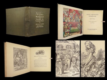 1920 Alice in Wonderland & Looking Glass Lewis Carroll Tenniel Illustrated