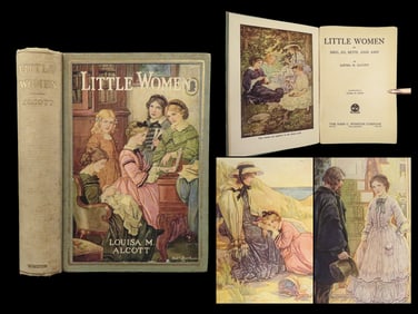 1926 Little Women & Little Men by Louisa May Alcott Children CLASSIC Burd ART