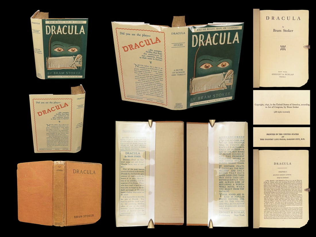 1927 Dracula Bram Stoker Horror Gothic Occult Transylvania Vampires RARE (1 of 10)