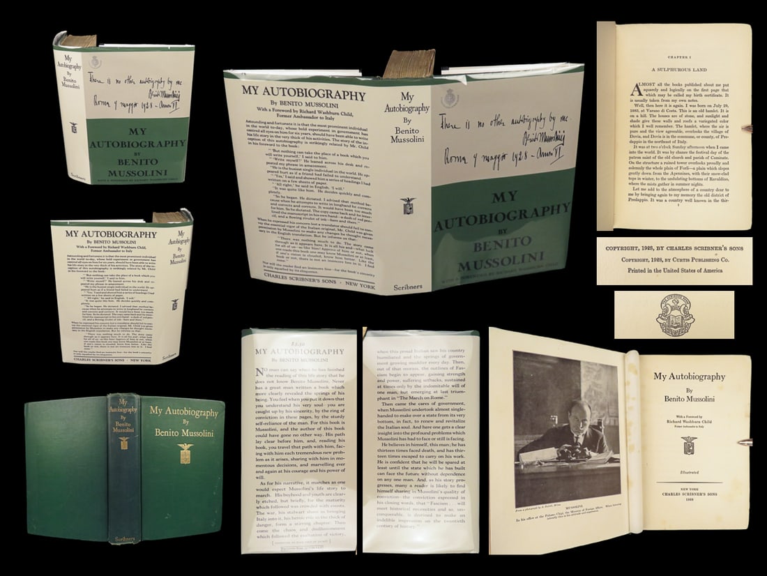 1928 Benito Mussolini 1st ed Autobiography Fascism World War II Hitler Communism: 1928 Benito Mussolini 1st ed Autobiography Fascism World War II Hitler Communism Benito Mussolini was one of the most iconic figures of early 20th-century fascism and communism. While serving as the P