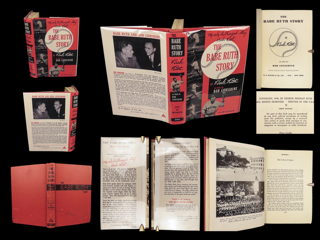 1948 Babe Ruth Story 1ed NY Yankees MLB Baseball World Series Considine Red Sox (1 of 10)
