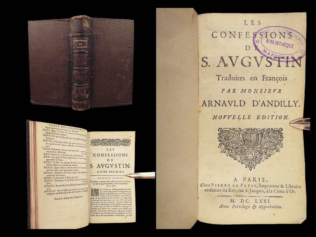 1671 Confessions of Saint Augustine Bible Doctrine Predestination Philosophy (1 of 10)