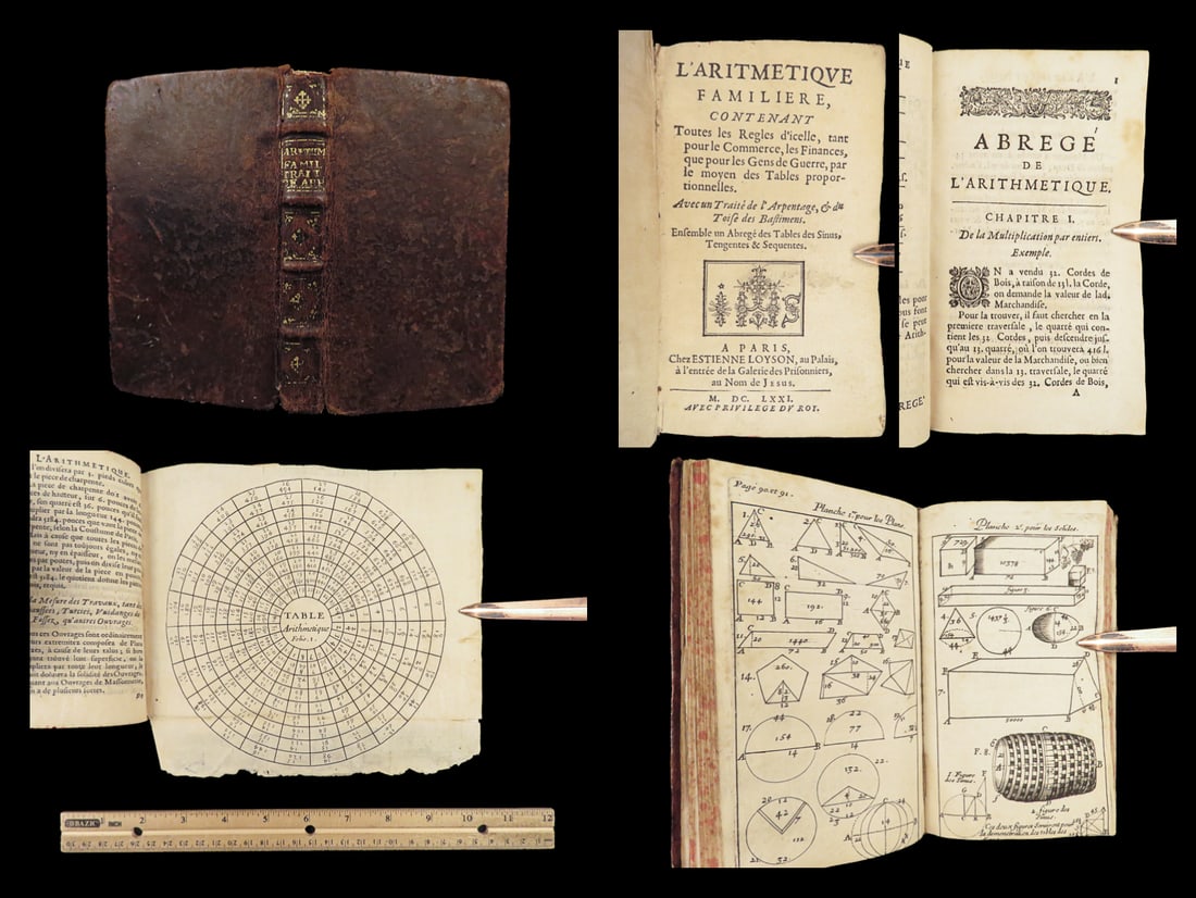 1671 MATH 1ed Arithmetic Commerce Finance Economics Tables Trigonometry (1 of 10)