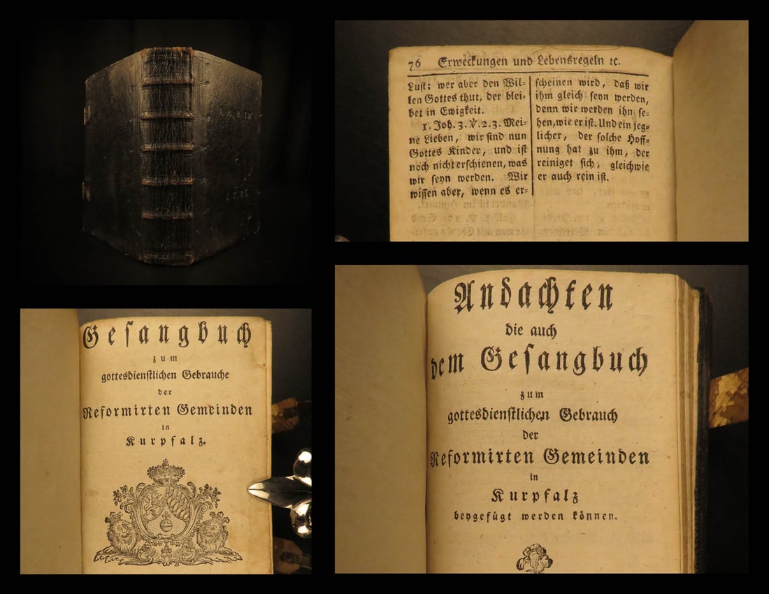 1785 German Hymnbook Mannheim Germany MUSIC Songs Electoral Palatinate: 1785 German Hymnbook Mannheim Germany MUSIC Songs Electoral Palatinate An extremely rare 18th-century German hymnbook published in Mannheim. While German songbooks from this era are not notoriously di