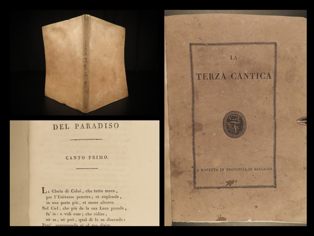 1820 1ed DANTE Alighieri Divine Comedy Paradise Bergamo Italy Fantoni Italian (1 of 18)