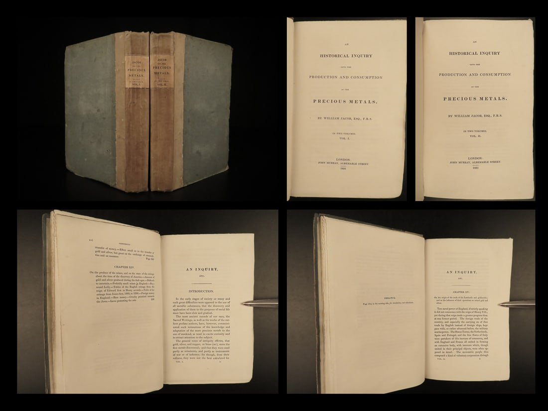 1831 1ed Precious Metals Economics Commerce Silver GOLD Mining Watches 2v SET (1 of 20)