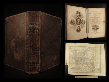 1841 NEW YORK 1ed Collections of History Illustrated Wall Street Albany MAPS