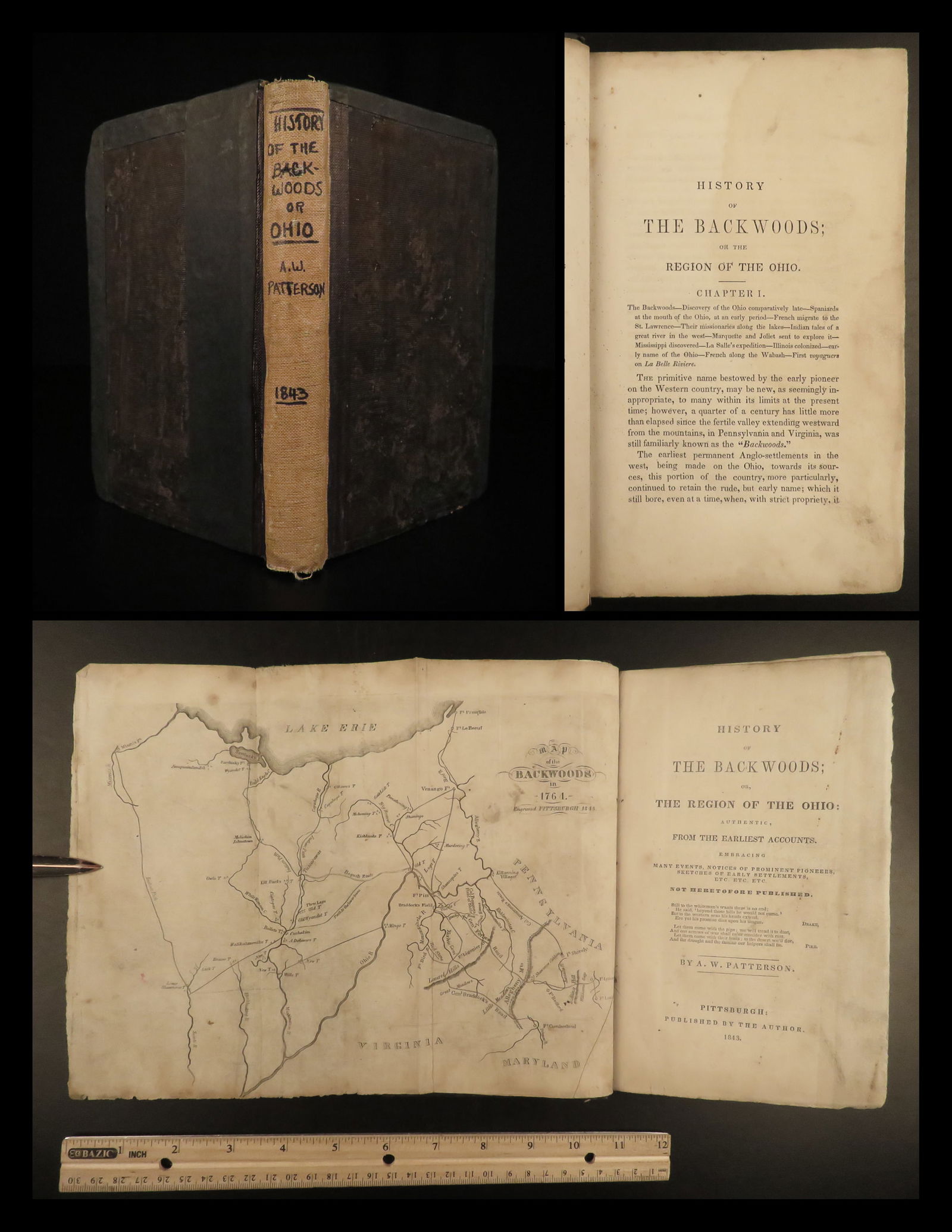 1843 INDIANS 1ed History of Backwoods Ohio Shawnee French Indian War Frontier (1 of 18)