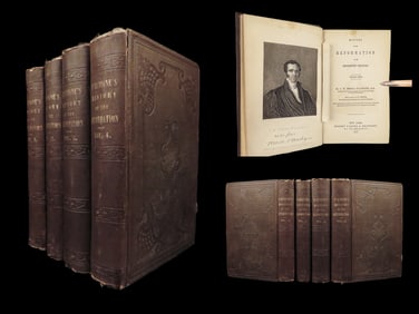 1853 Protestant Reformation History Martin Luther Portrait dAubigne 4v