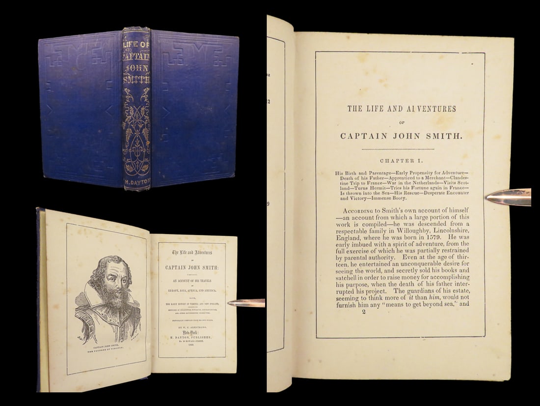 1860 Capt John Smith POCAHONTAS Jamestown Colony INDIANS Virginia America (1 of 10)