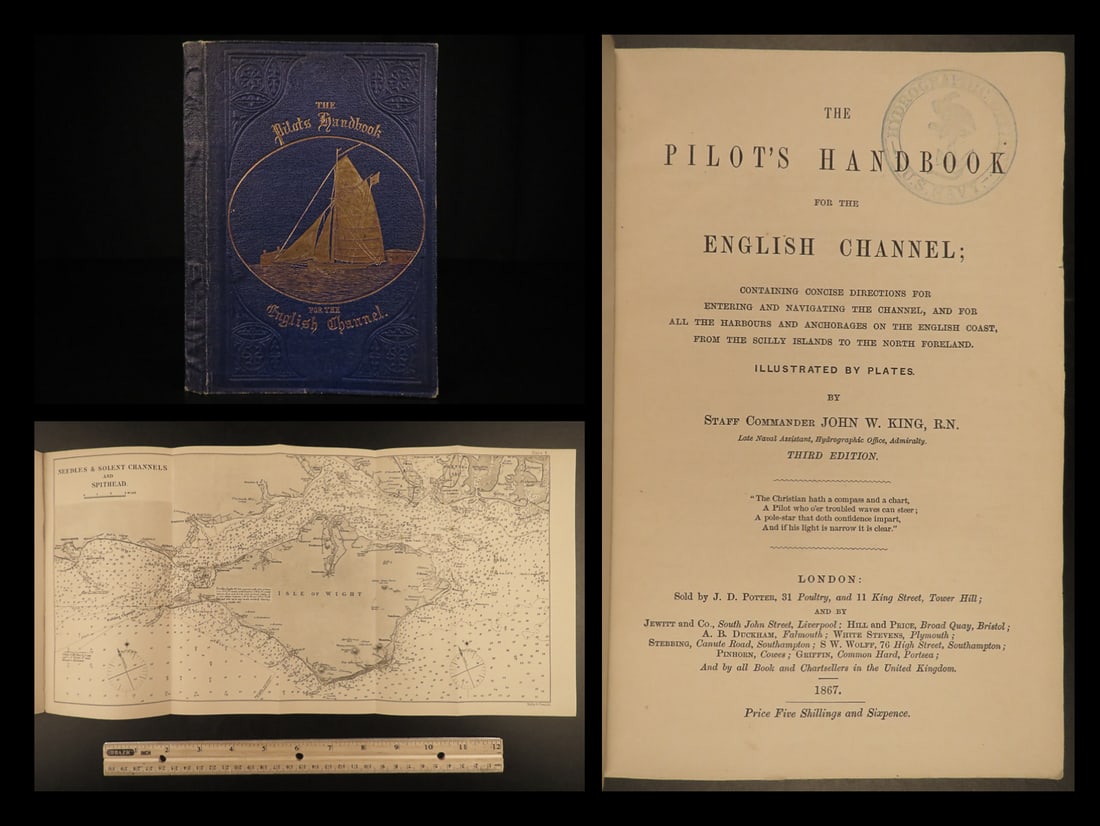 1867 Pilots Guide MAPS to English Channel Navigation Sailing Nautical Charts (1 of 20)