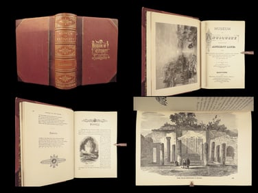 1883 Museum of Antiquity EGYPT Pagan Occult Rituals Illustrated Babylon Leather