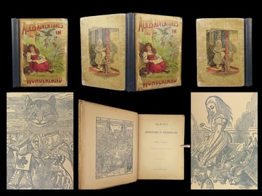 1893 Alice in Wonderland Lewis Carroll Tenniel Illustrated Fantasy Classic RARE