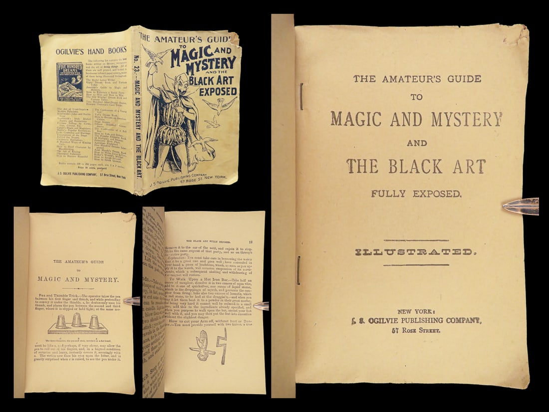 1900 Guide to MAGIC Tricks Illustrated Sleight of Hand Black Arts DICE Cards (1 of 10)
