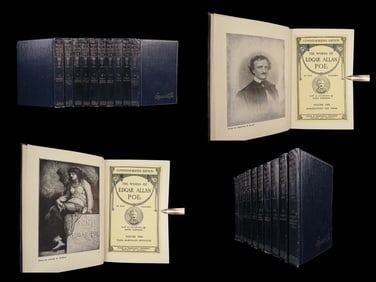 1904 Edgar Allan Poe Raven Bells Poetic OCCULT Horror Poetry CREEPY ART 10v