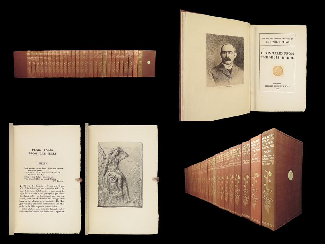 1908 Rudyard Kipling Complete Works Jungle Books Captain Courageous 27v BINDING (1 of 10)