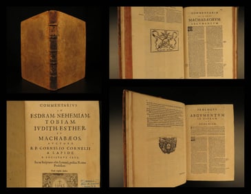 1669 Bible Commentary on Ezra Nehemiah Jesuit Cornelius Lapide Apocrypha FOLIO