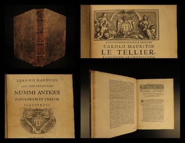 1684 1ed RARE Numismatics Ancient Coins Nummi Antiqui Dictionary Medals Hardouin