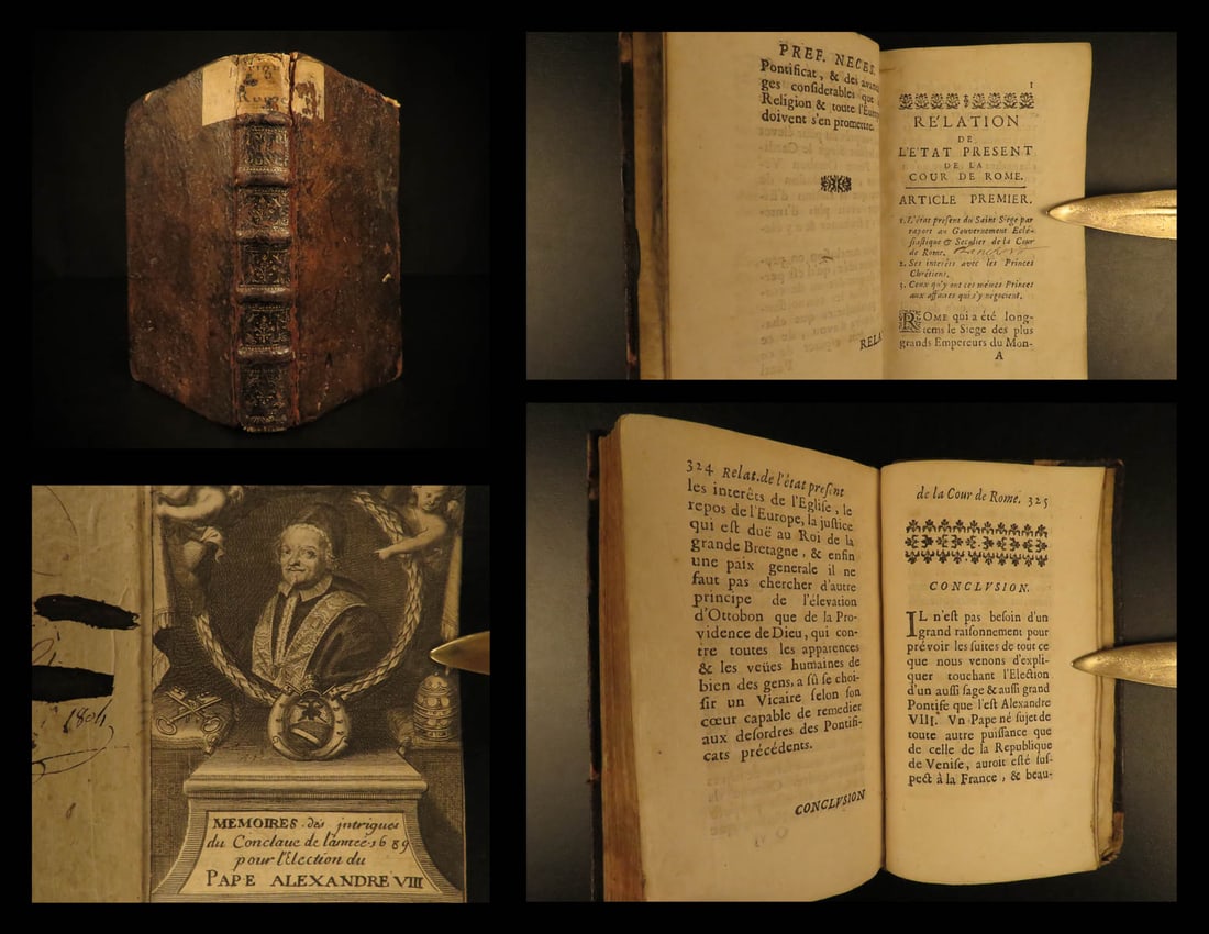1689 Pope Alexander VIII 1st ed Papal Conclave Memoirs Catholic Church Venice (1 of 19)