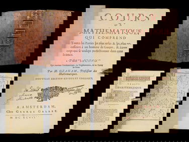 1697 Ozanam Mathematics Table de Sinus Geometry Logarithms Tangents Trigonometry