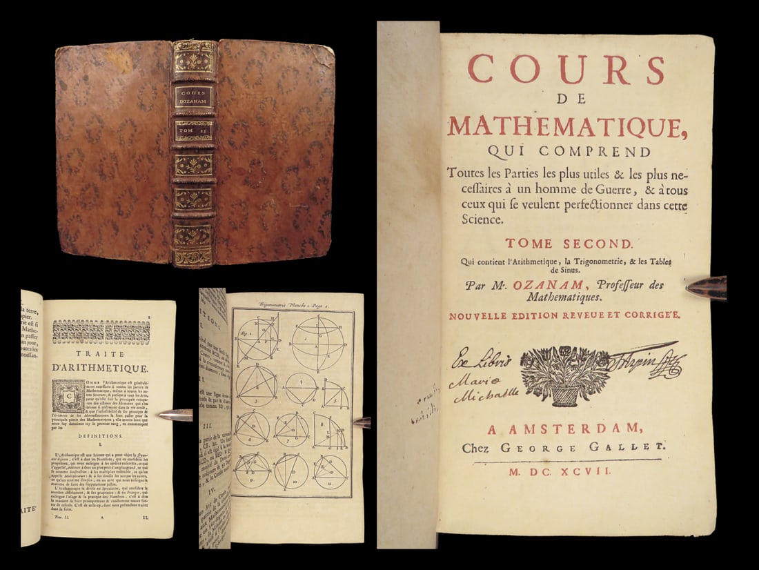 1697 Ozanam Mathematics Table de Sinus Geometry Logarithms Tangents Trigonometry (1 of 10)