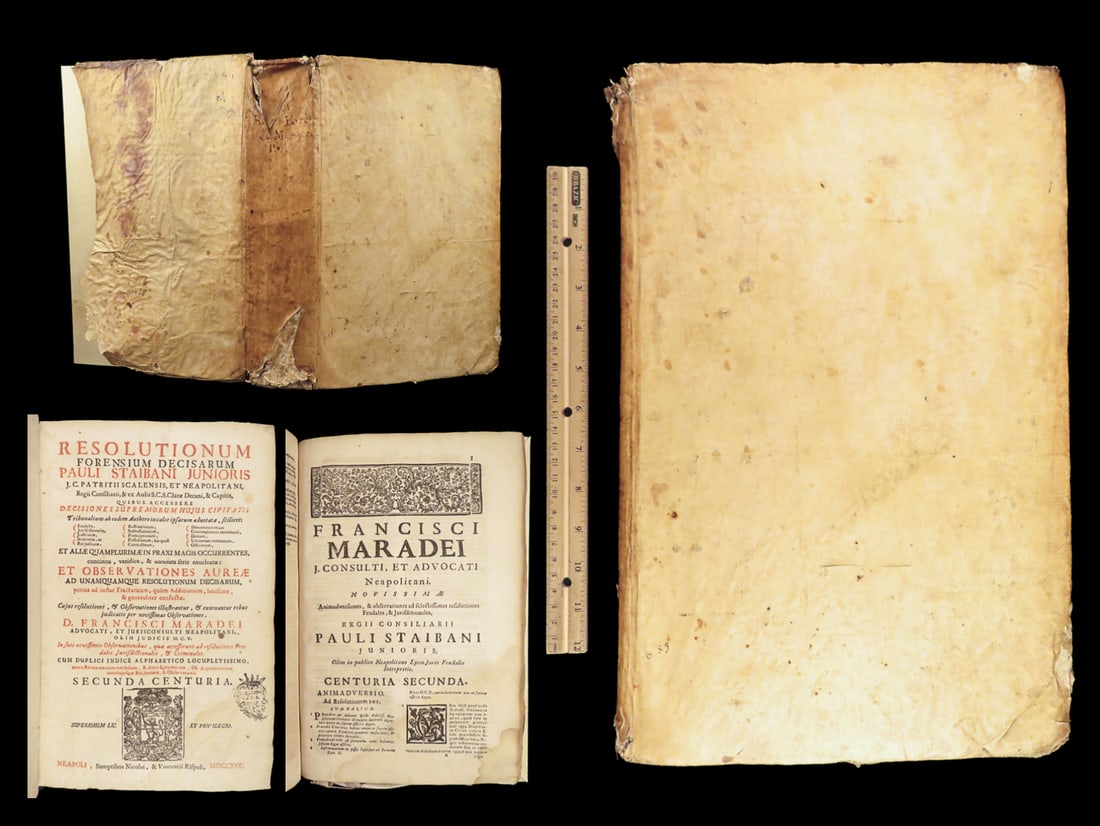 1719 Italian LAW 1ed Naples Court Cases Commentary Paolo Staibano VELLUM FOLIO (1 of 10)