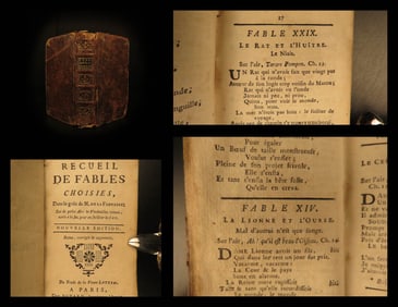 1767 Fables of Jean de Fontaine w/ MUSIC French Literature Aesop Poetry Songs