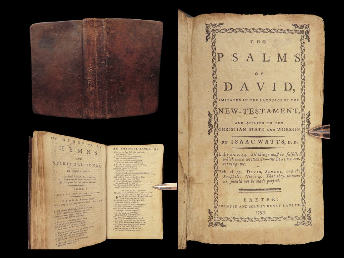 1793 American 1st Isaac WATTS Psalms of David & Hymns | New Hampshire edition (1 of 10)