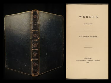 1823 Lord Byron 1st ed Werner The Inheritance Play Theater Harriet Lee Kruitzner