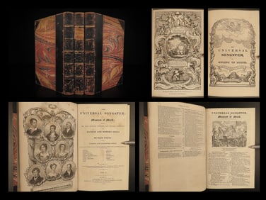 1826 Universal Songster George Cruikshank ART Poetry Song Lyrics Pope Byron 3v