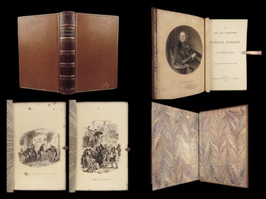 1839 Charles Dickens 1st Nicholas Nickleby Novel Social Satire Illustrated Phiz
