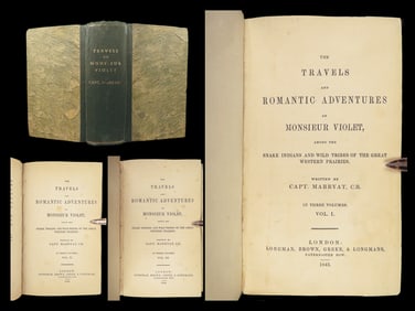 1843 California Voyages 1st of Violet by Marryat | Mexico INDIANS Americana Santa Fe
