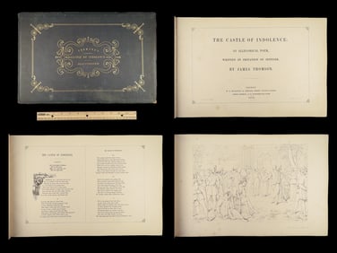 1845 James Thomson Castle of Indolence 1st Poem Satire Illustrated Allegory Oblong