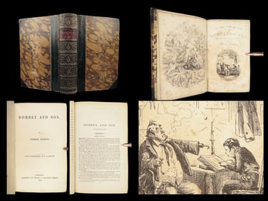 1848 Charles Dickens 1ed Dombey & Son English Literature Illustrated Phiz ART