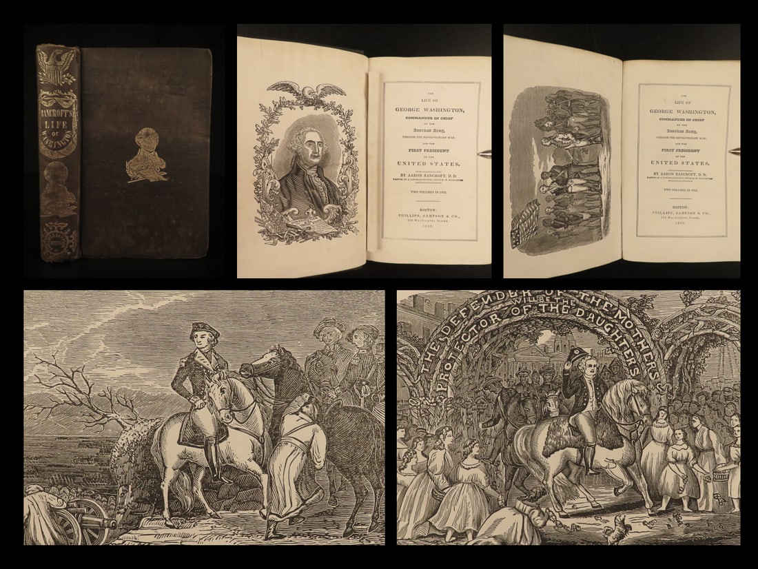 1852 Life of George Washington by Bancroft American Revolutionary WAR Americana (1 of 20)