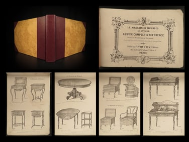 1860 French Furniture Store Magasin de Meubles Tables Chairs French Design & ART