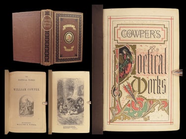 1871 William Cowper Poems The Task anti Slavery Human Rights Illustrated Nimmo