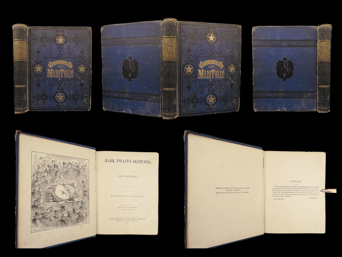 1875 Mark TWAIN 1st ed Sketches Samuel Clemens Jumping Frog Poultry (1 of 10)